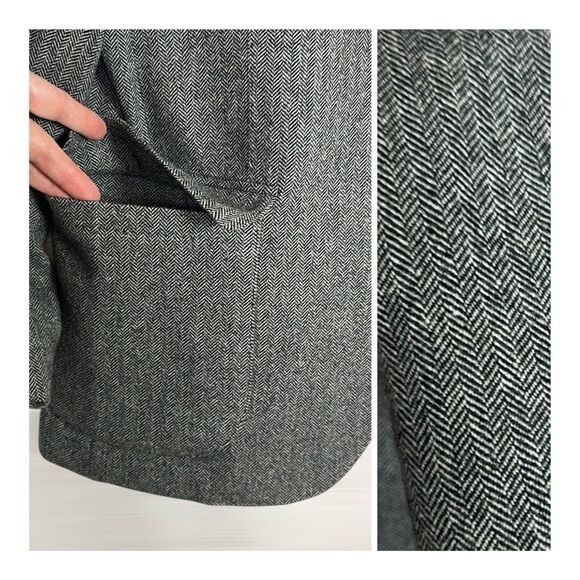 NWT J.McLaughlin McCown Wool Sport Coat Blazer Gray Herringbone Unlined size 40 - Picture 7 of 14